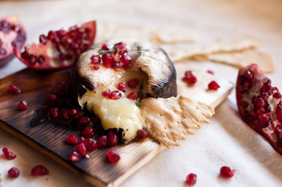 Cedar Planked Camembert with Pomegranate Recipe