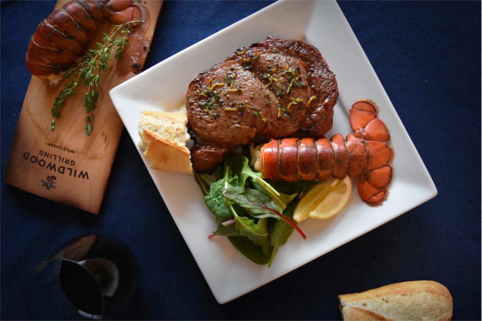 Cherry Planked Surf & Turf: Lobster Tails and Steak Recipe