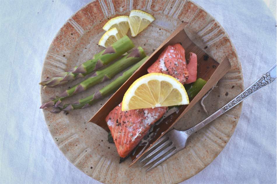 Cedar Wrapped Salmon with Asparagus Recipe