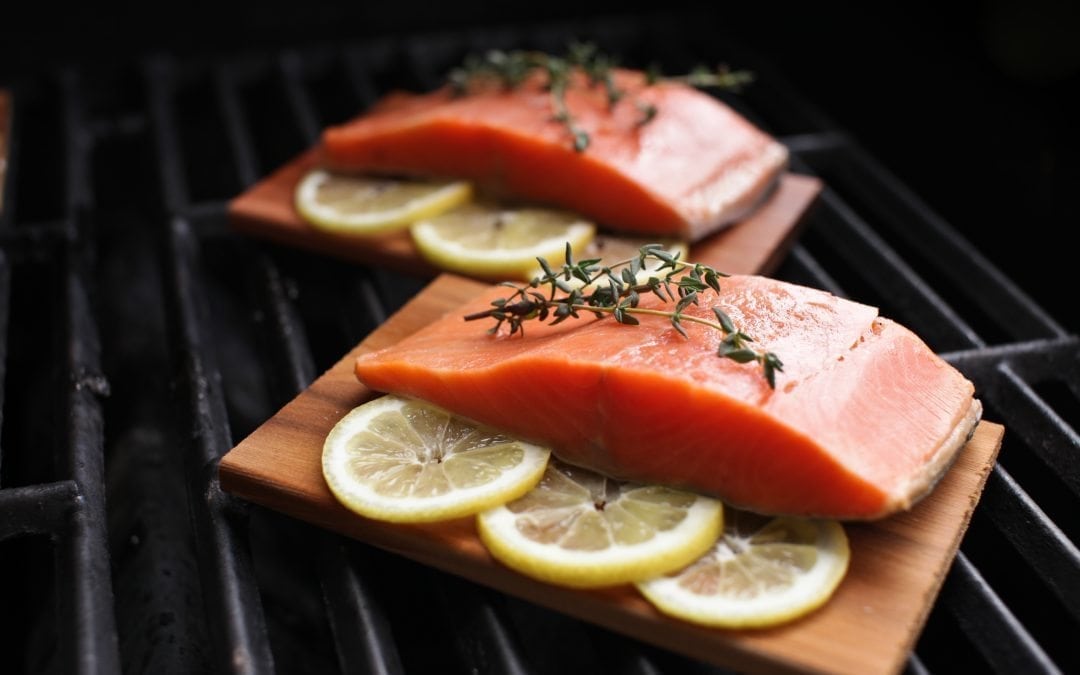 Cedar Planked Salmon on the Grill with Lemon and Thyme