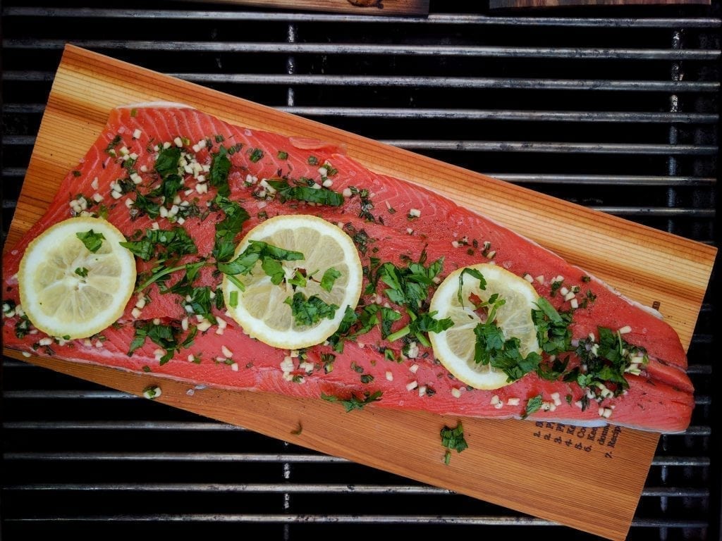 Cedar Planked Salmon with Herbs and Lemon Recipe