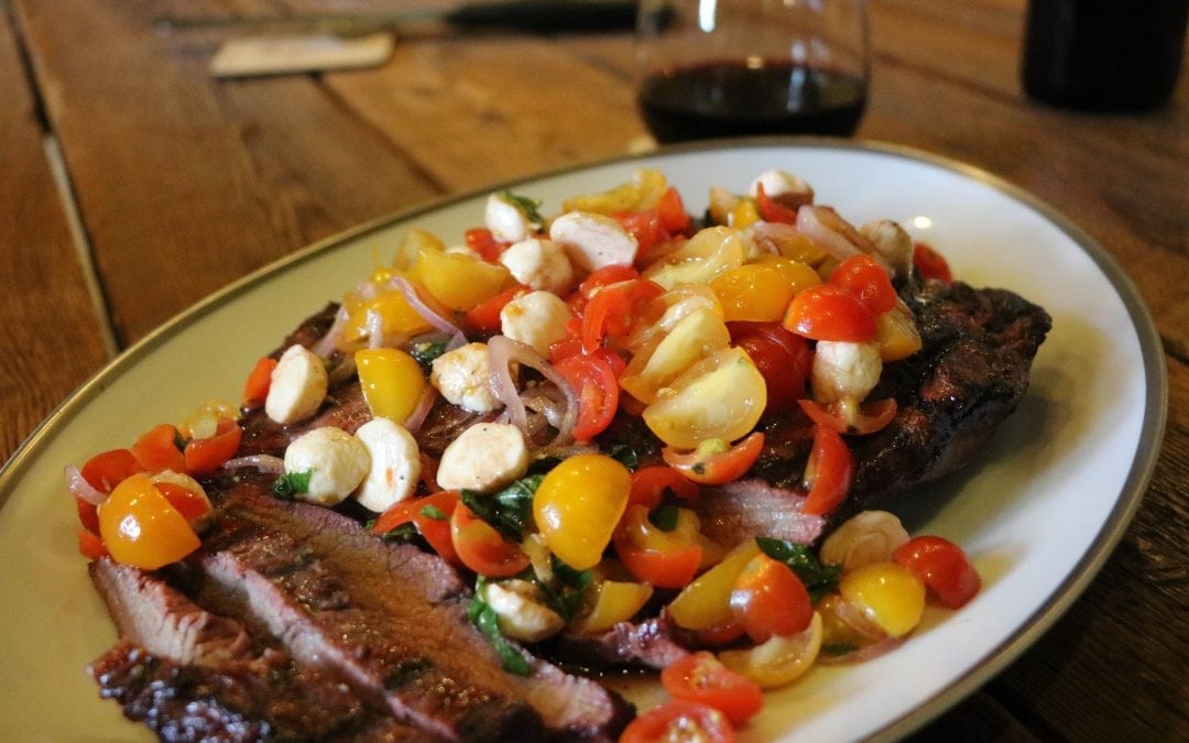 Mesquite Smoked Flank Steak with Wine Sauce Recipe