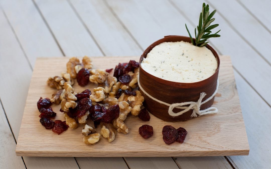 Cedar Wrapped Boursin with Walnuts, Cranberries and Rosemary