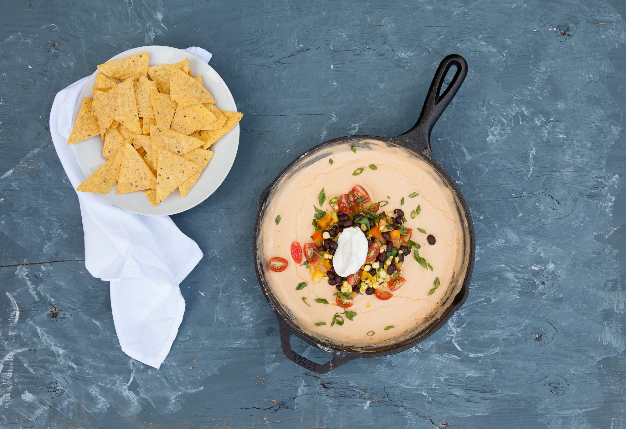 Smoked Beer Cheese Dip with Black Bean Salsa