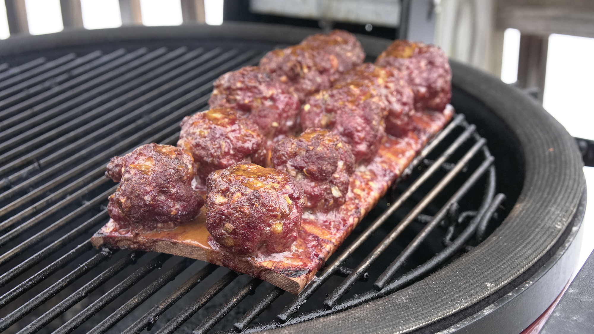 Hickory Planked Meatballs