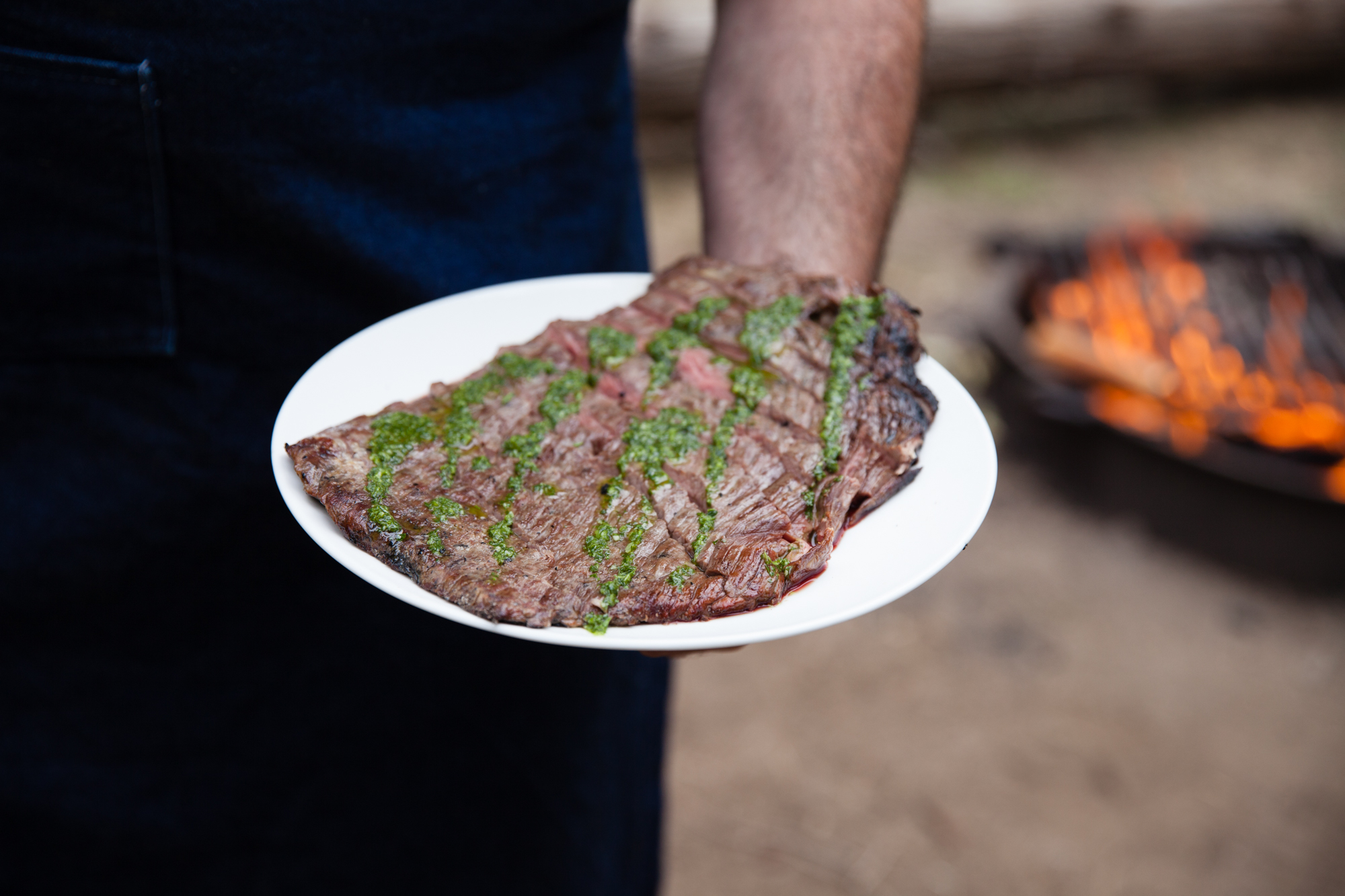 Fire Roasted Flank Steak with Chimichurri