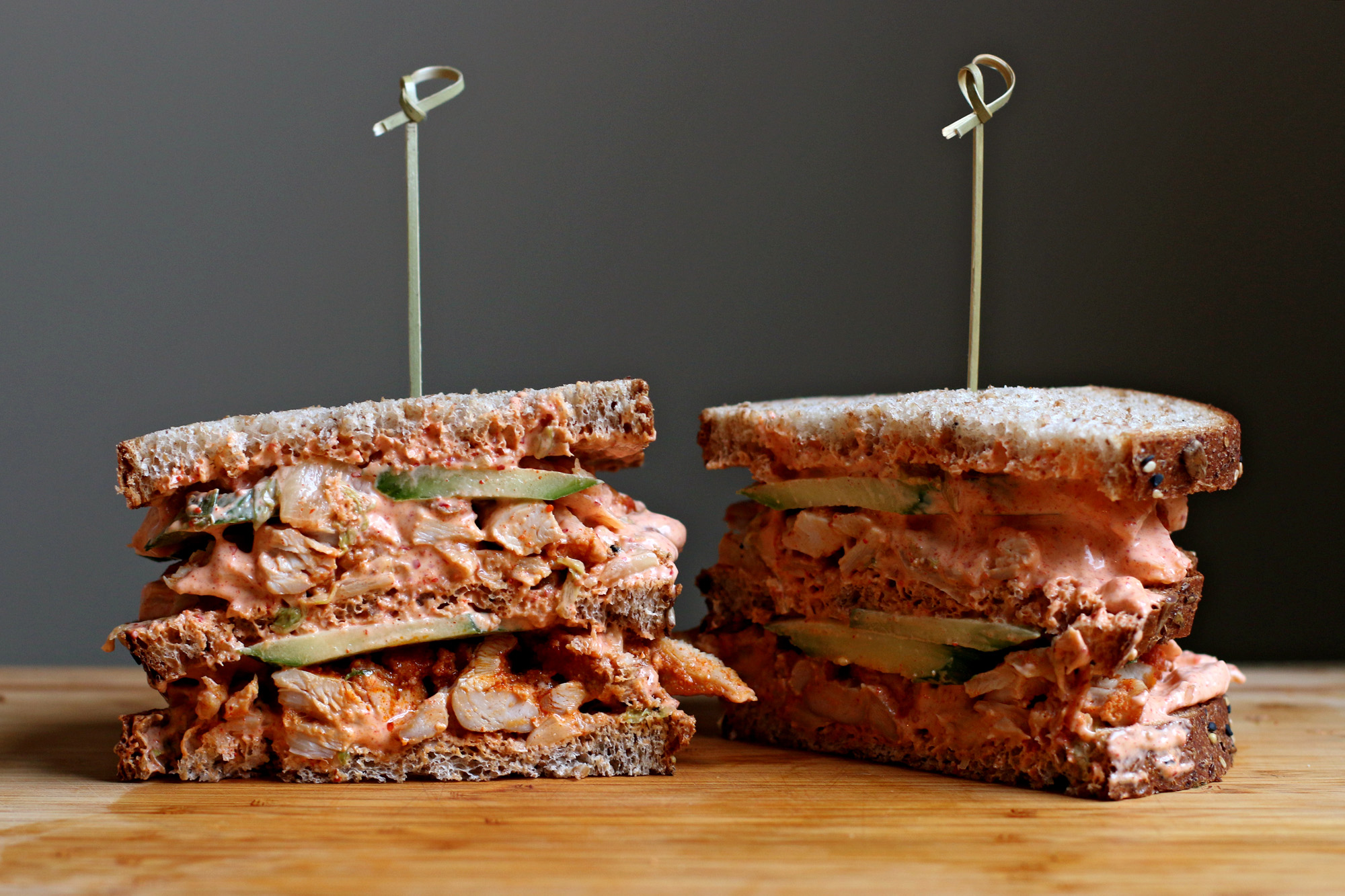 Cedar Wrapped Chicken Club Sandwich with Kimchi Mayo