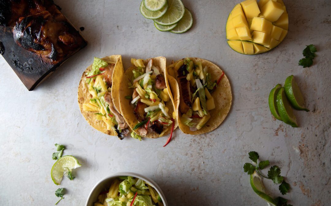 Maple Planked Chicken Adobo Tacos